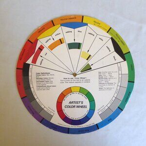 9” ARTIST COLOR WHEEL CHART GUIDE MIXING CHART QUILTERS PAINTING CLOTHING TATTOO